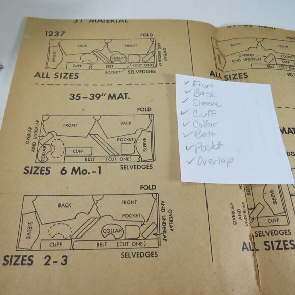 McCalls 1237 clothing pattern Toddler 6mts bodysuit "Creeper" - Picture 3 of 7